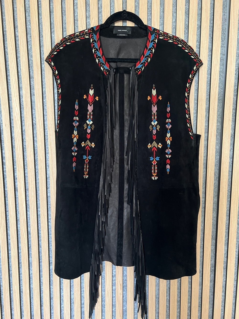 Isabel Marant Martin Embroidered Velvet Vest-  Leather - FR38 US 4 - Picture 5 of 7